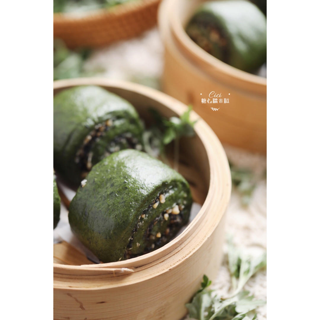 【花生芝麻艾草馒头】