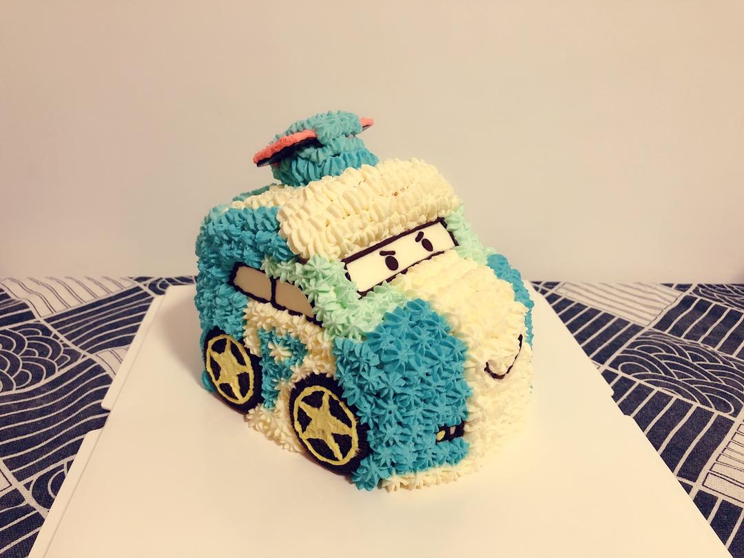 警车珀利（poli）小汽车蛋糕