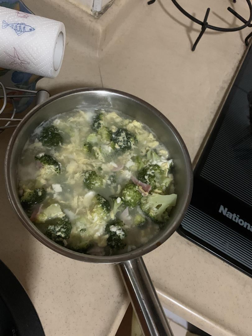 不放一滴油的西兰花火腿豆腐羹！低脂瘦身！