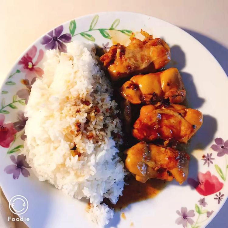 蒜香蜂蜜鸡腿饭