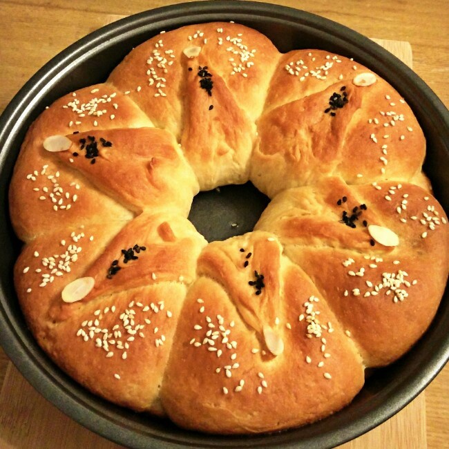 皇冠花朵面包（面包机版和面）