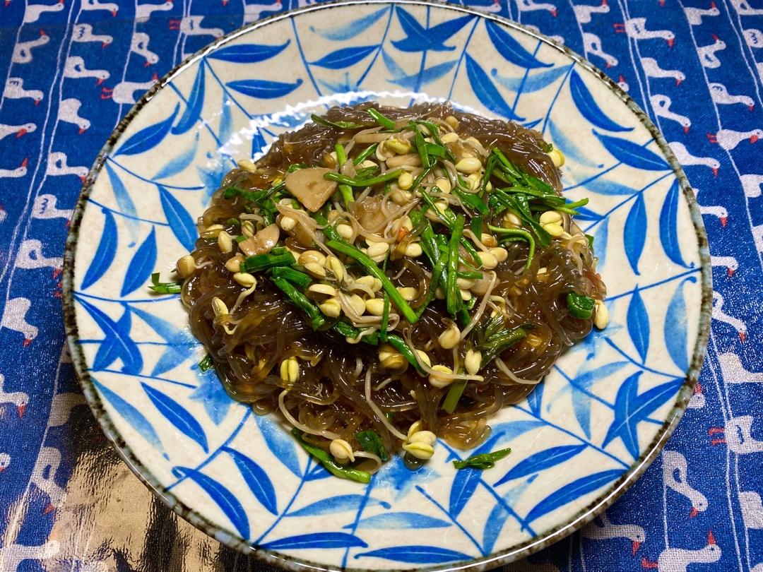豆芽炒粉丝