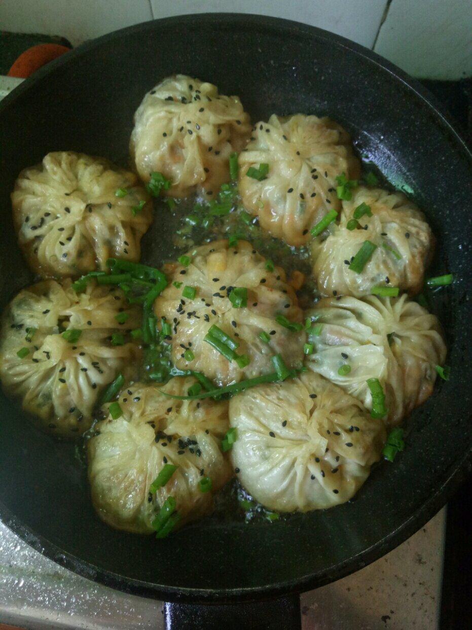 网红【水晶水煎包】一次就成功！