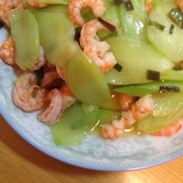 做过 虾仁炒芥蓝 虾仁自己手剥的,去了纱线,芥兰