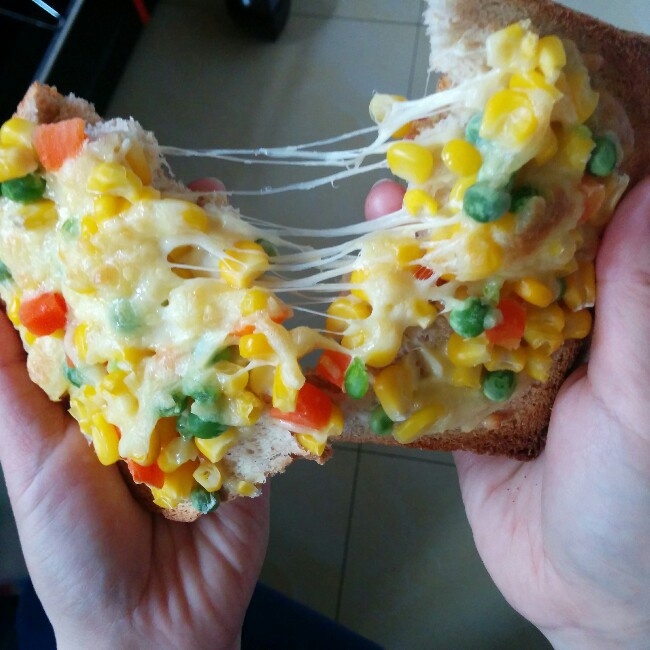 吐司培根小批萨