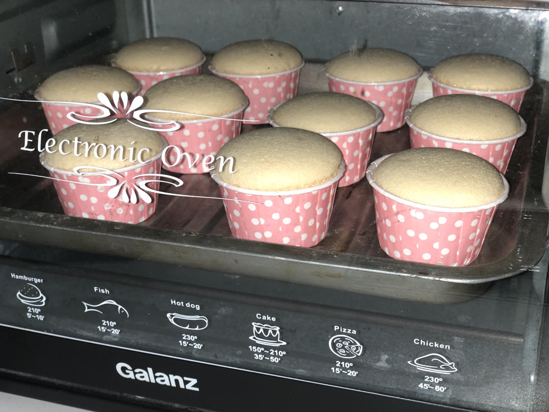 纸杯蛋糕，绝对不塌不裂，百分百成功四段式烘烤方法，不私藏无保留