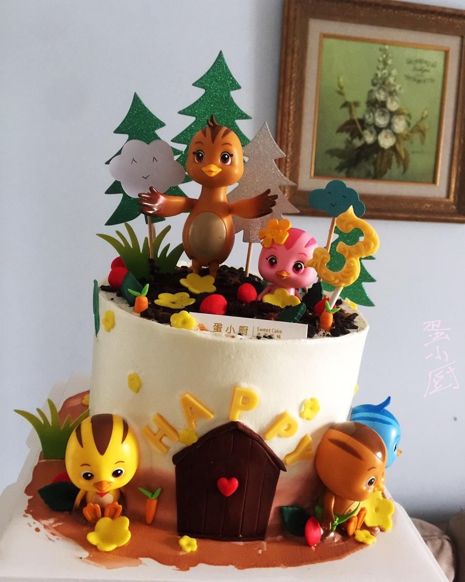 萌鸡小队生日蛋糕