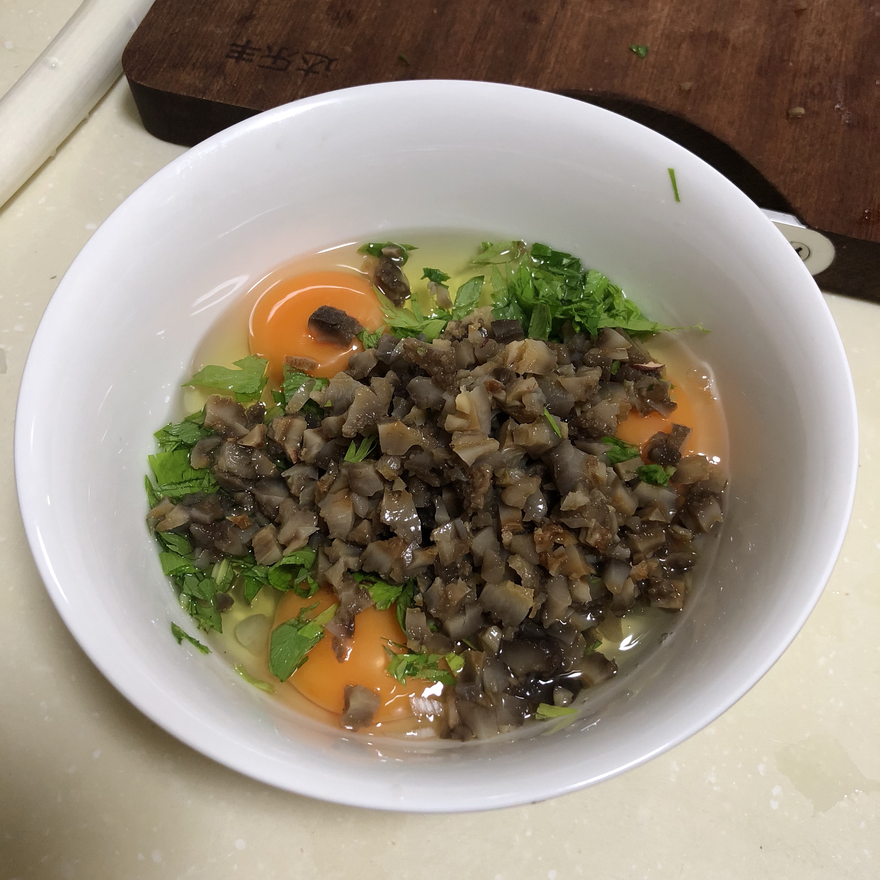 海参芹菜叶蛋饼🥞的做法 步骤2