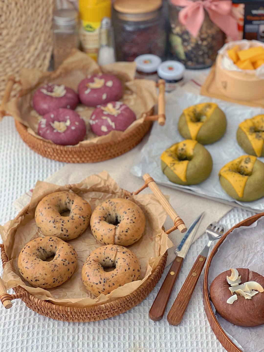 无油无糖低卡黑芝麻贝果