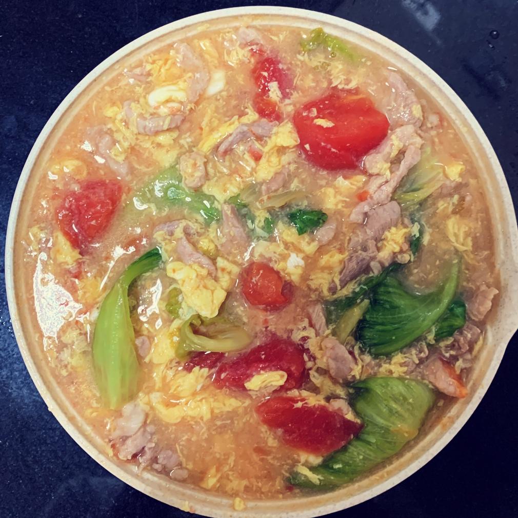 西红柿鸡蛋肉丝汤