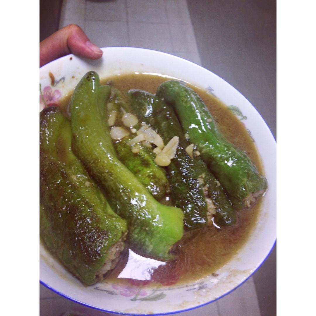 肉馅辣椒-新手下厨 stuffed Chili pepper