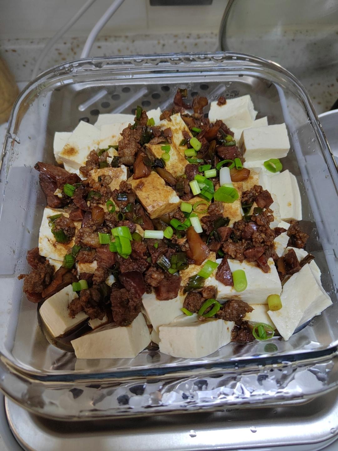 豉香梅子蒸排骨+蒸娃娃菜+肉沫榨菜蒸豆腐【4月北鼎蒸炖锅食谱】