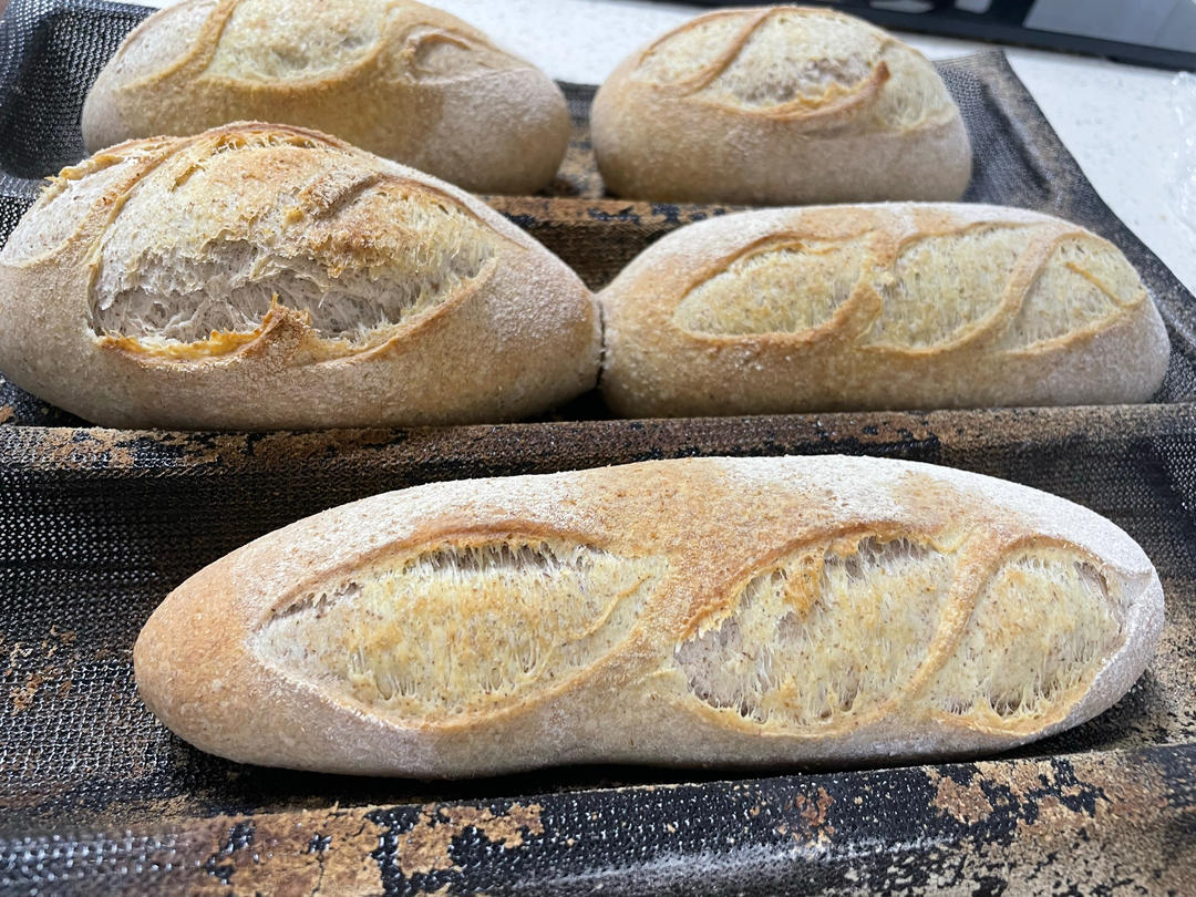 新手小白们的黑麦小法棍&无油无糖