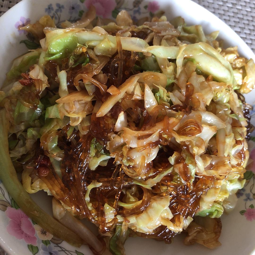 圆白菜炒粉丝