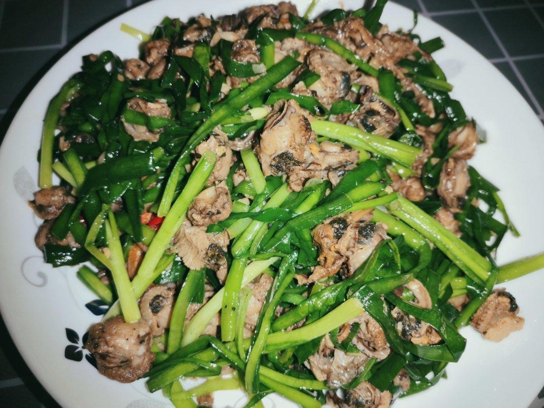 扇贝肉炒韭菜