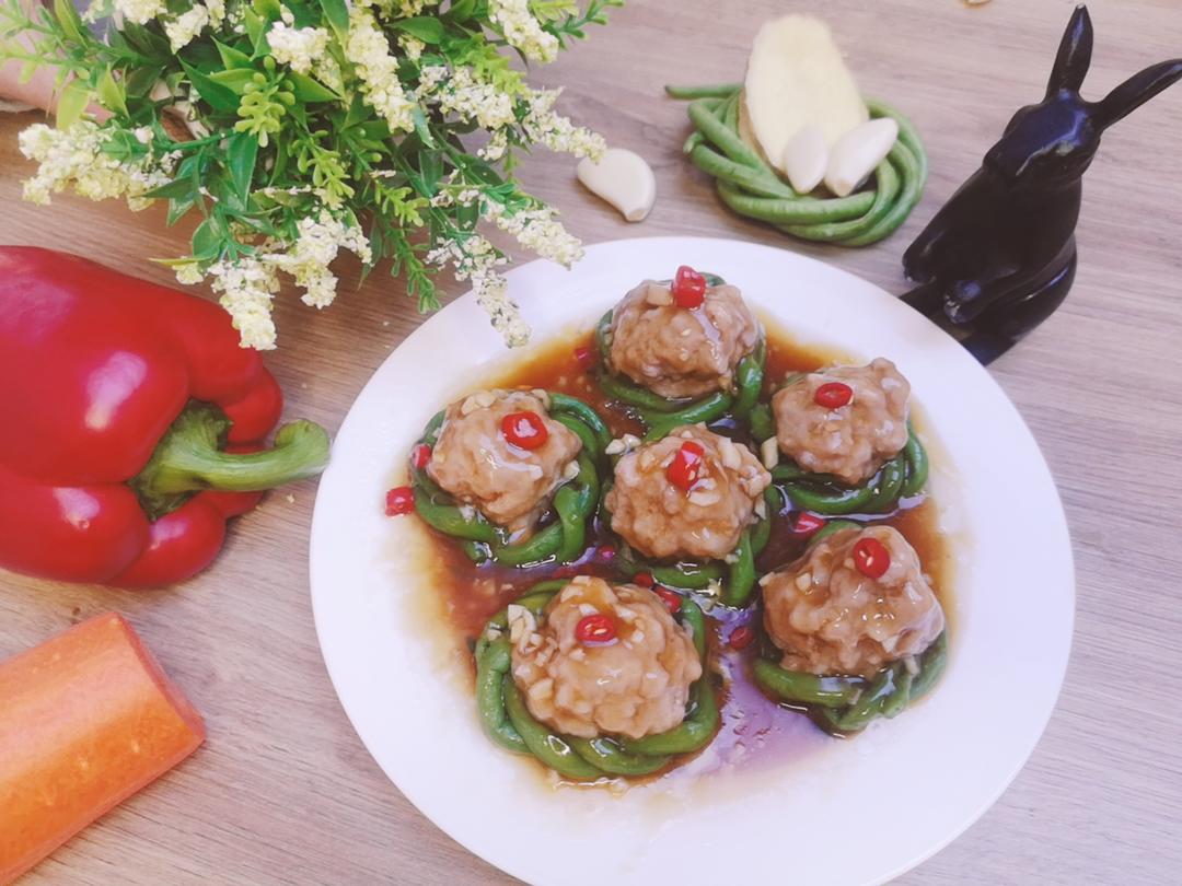 蒸出来的长豆角酿肉的做法