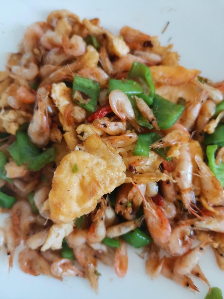 臻鲜河虾炒鸭蛋