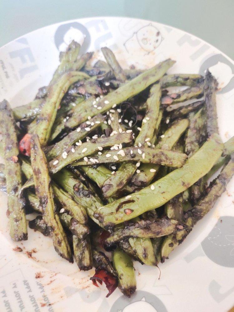 家庭版不费油干煸四季豆
