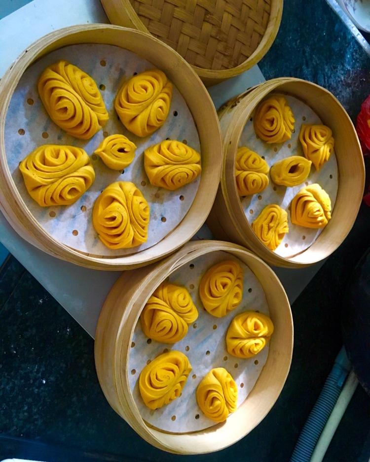 南瓜花卷馒头