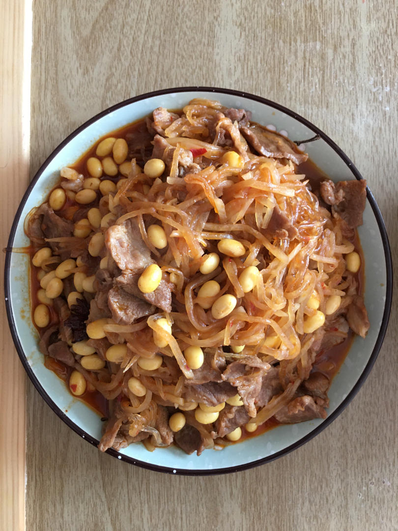 旱萝卜黄豆肉片
