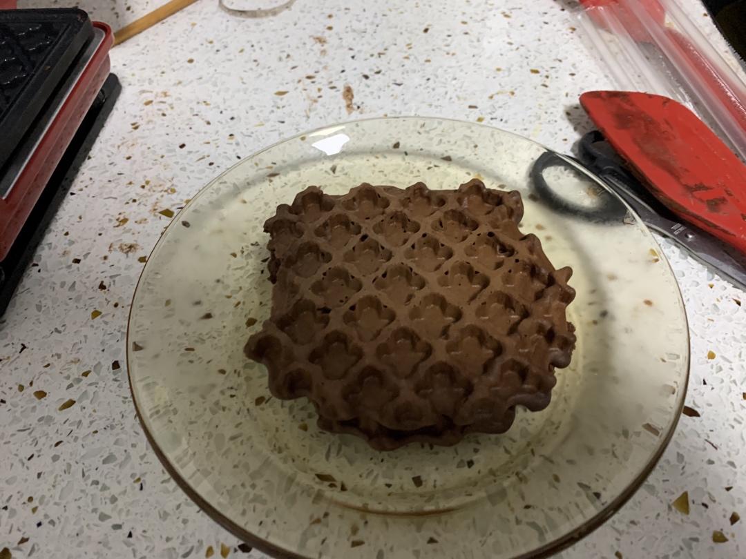 可可糯米华夫饼