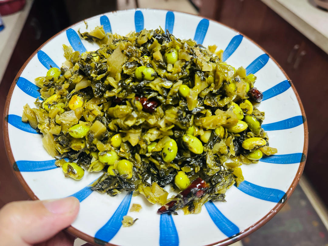 咸菜（冬菜）炒毛豆