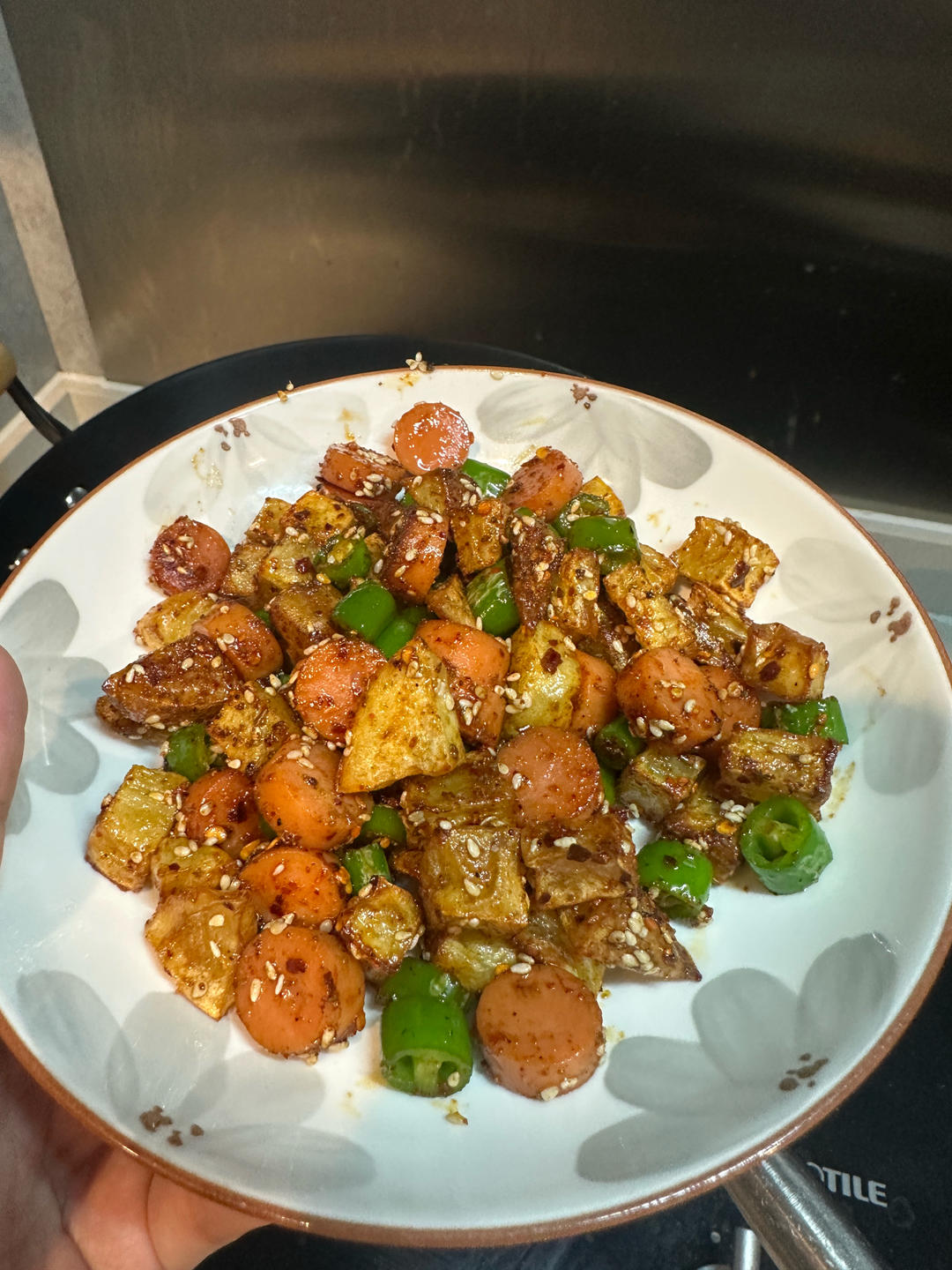 烧烤风味的土豆小香肠