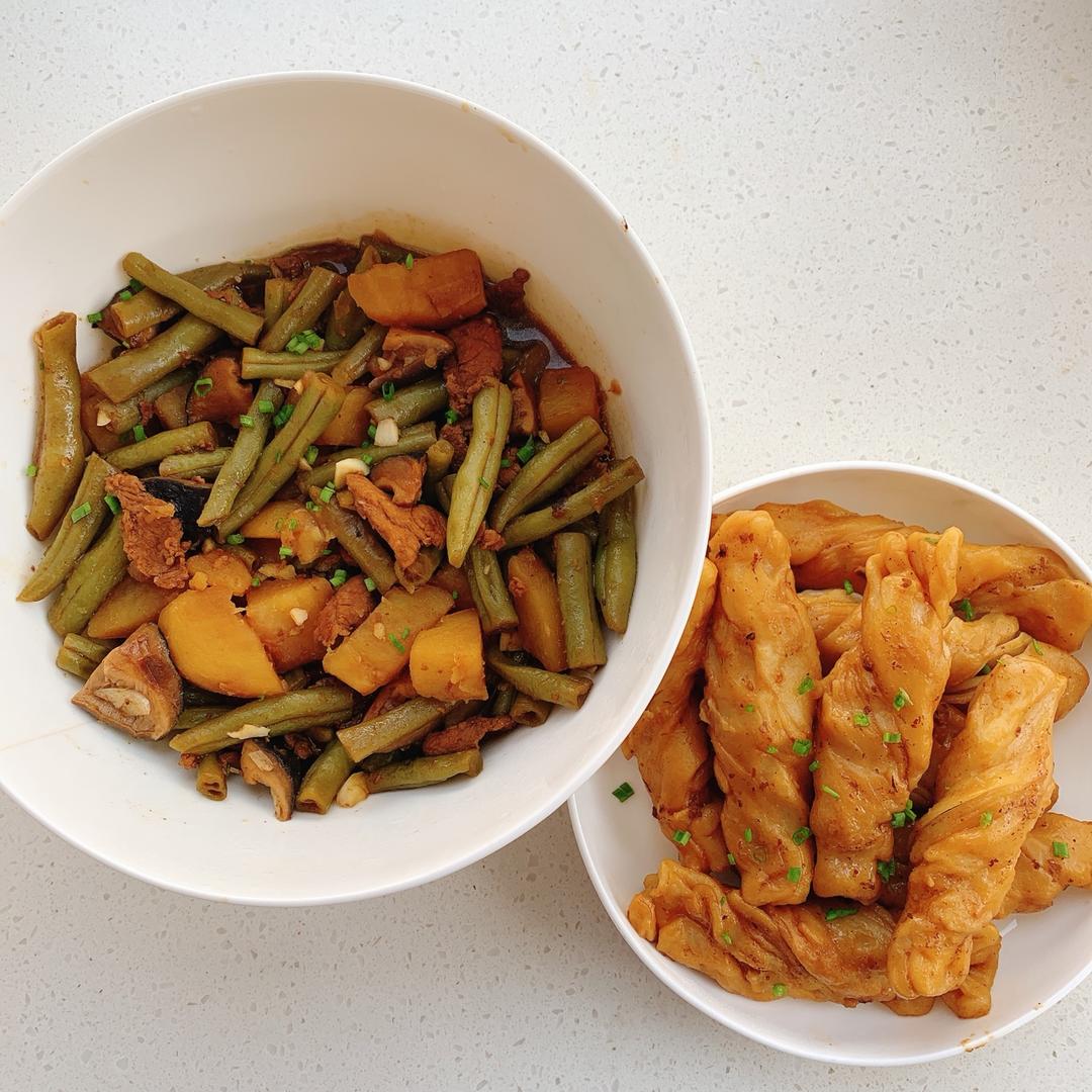 懒人饭豆角粘卷子一锅出