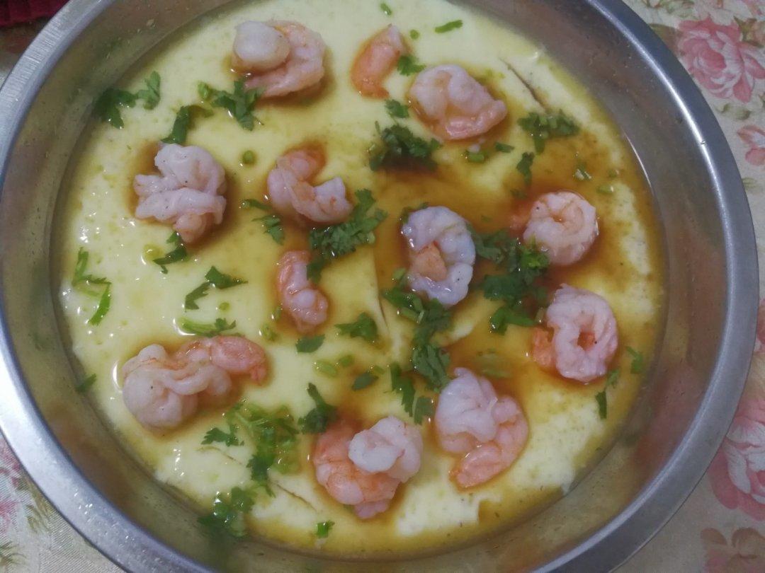 滑嫩的虾仁蛋羹