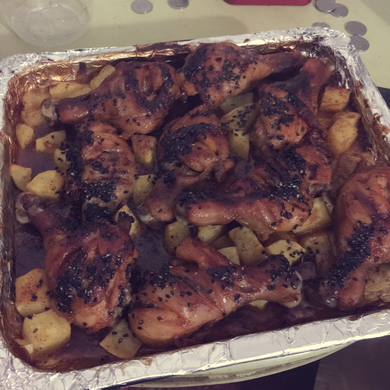 新奥尔良烤鸡腿土豆