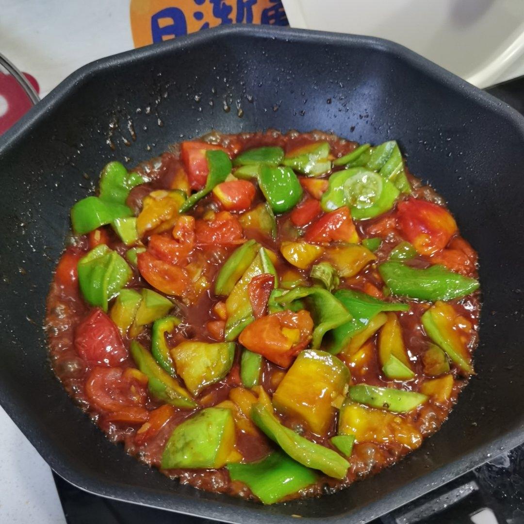 5分钟快手下饭菜#番茄炒茄子🍅番茄家族