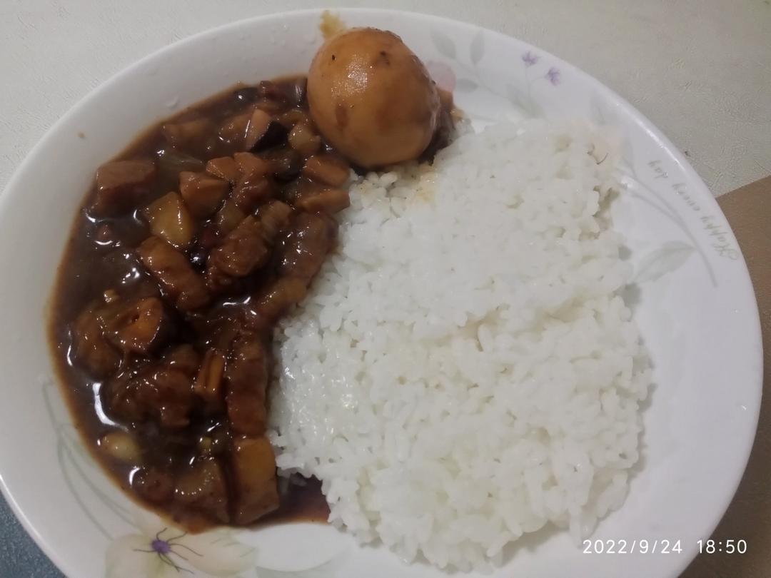 洋葱酥卤肉饭