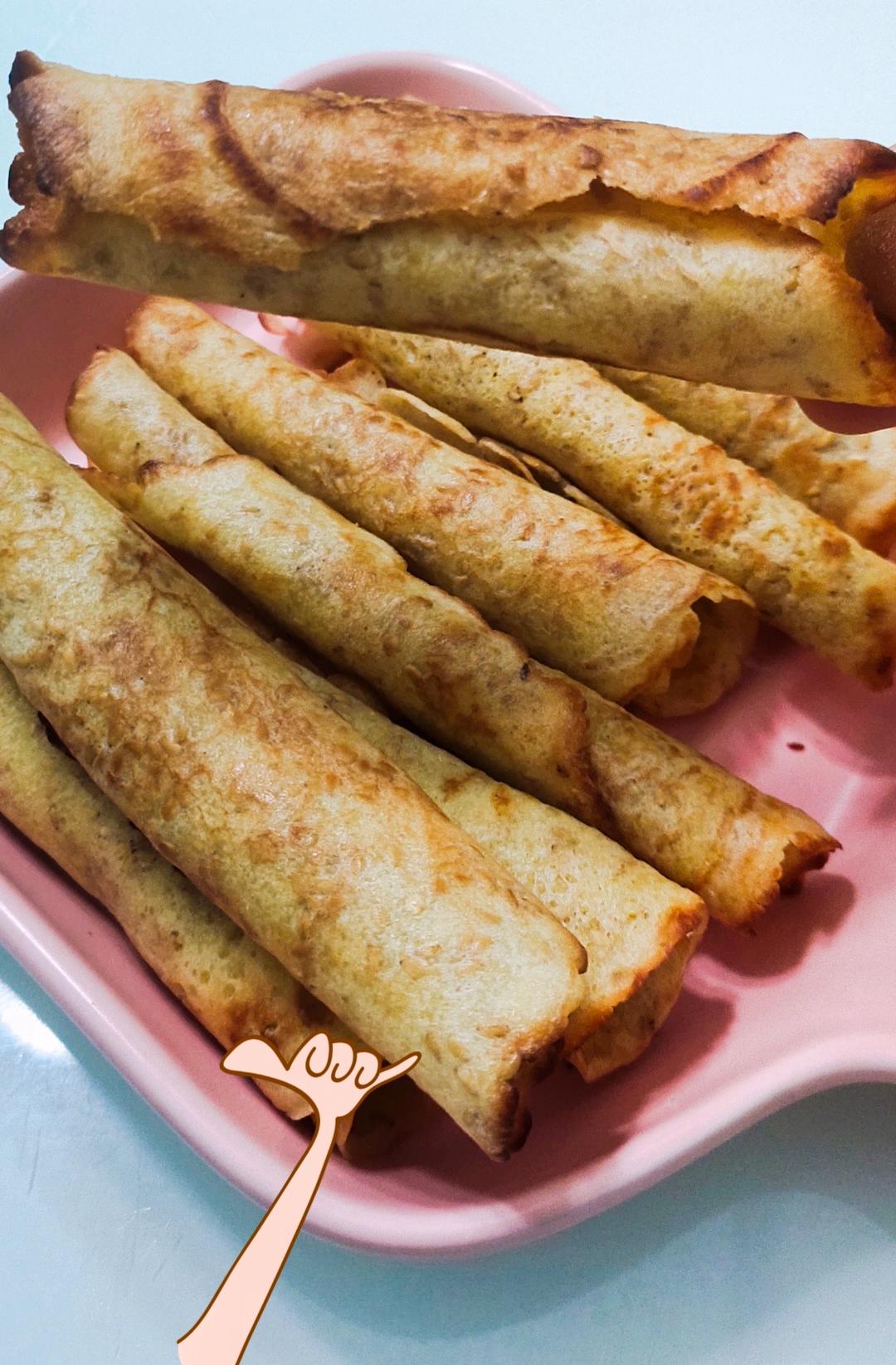 鸡蛋卷，平底锅就能做，酥到掉渣