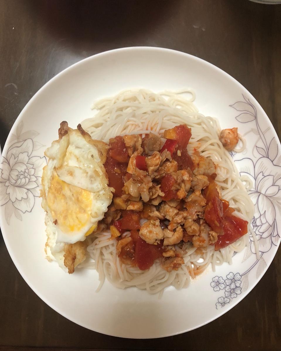 私家独创【鸡肉番茄面】