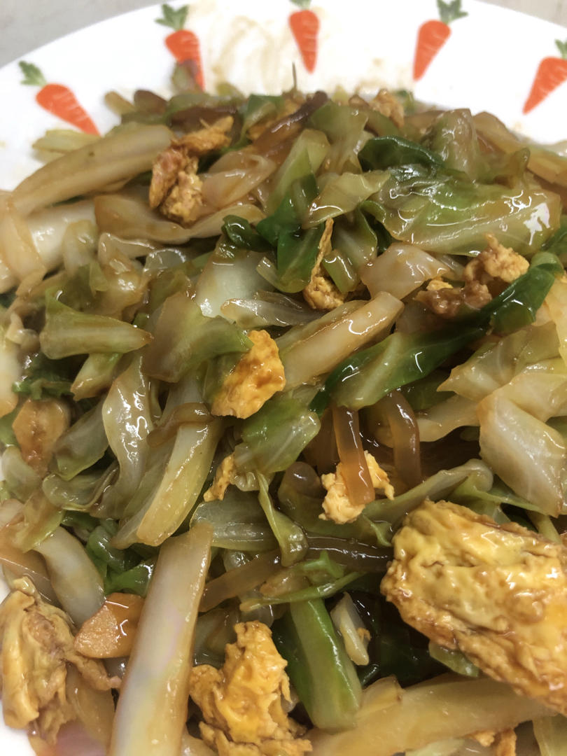 包心菜炒红薯粉『少油版』