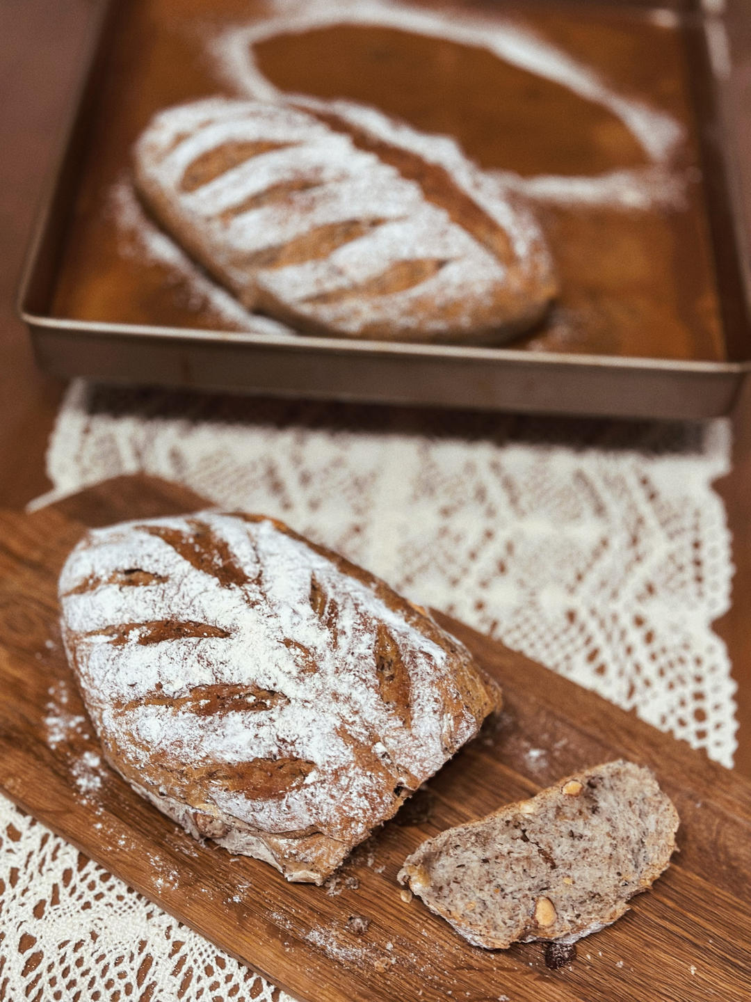 全麦蔓越莓核桃软欧包