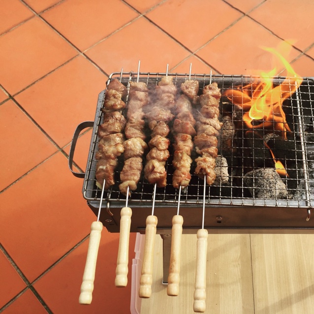 微波炉速成羊肉串