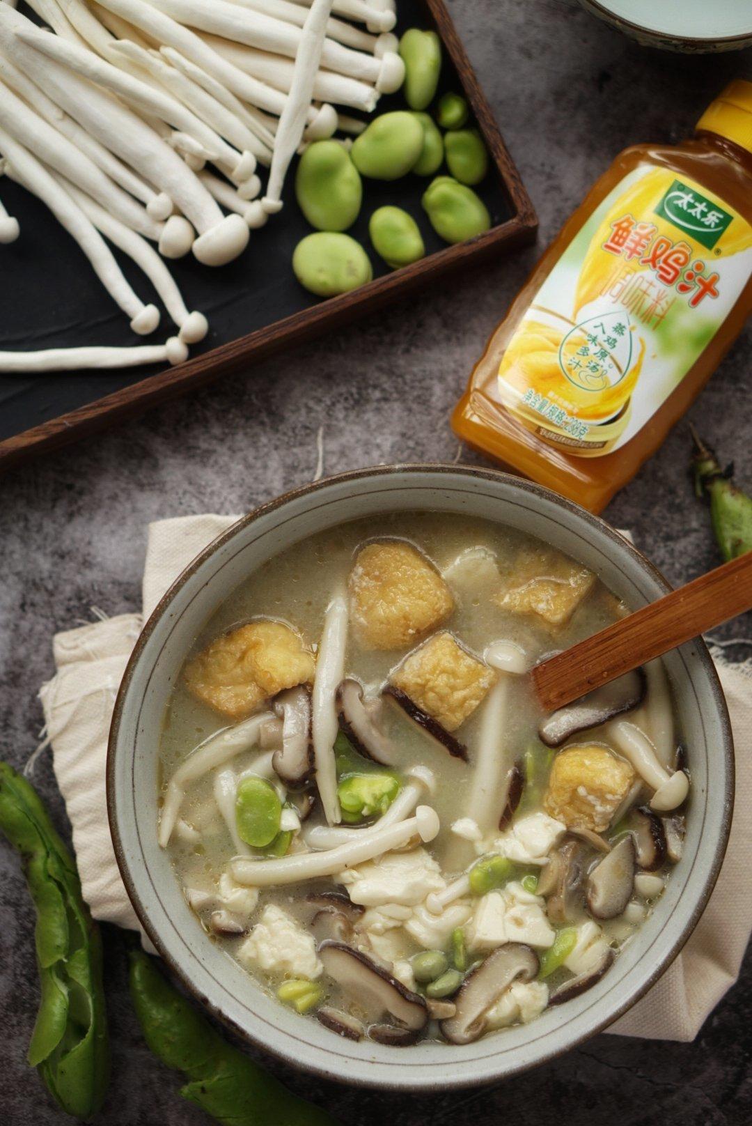 蚕豆杂菌汤--太太乐鲜鸡汁快手菜