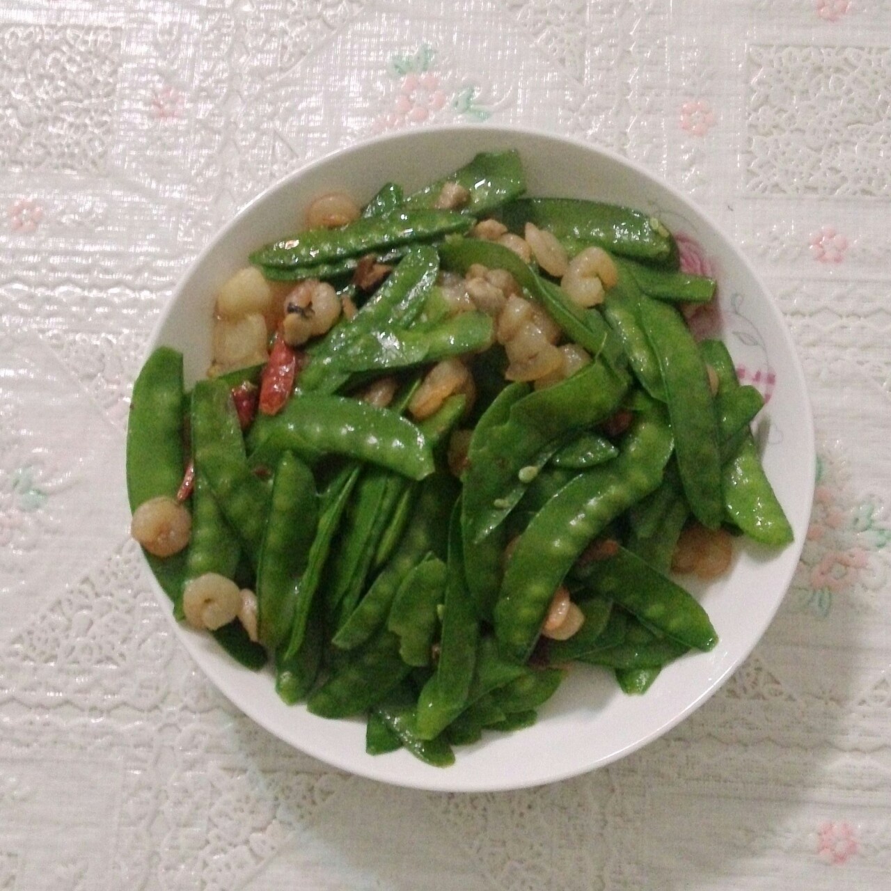 荷兰豆炒虾仁