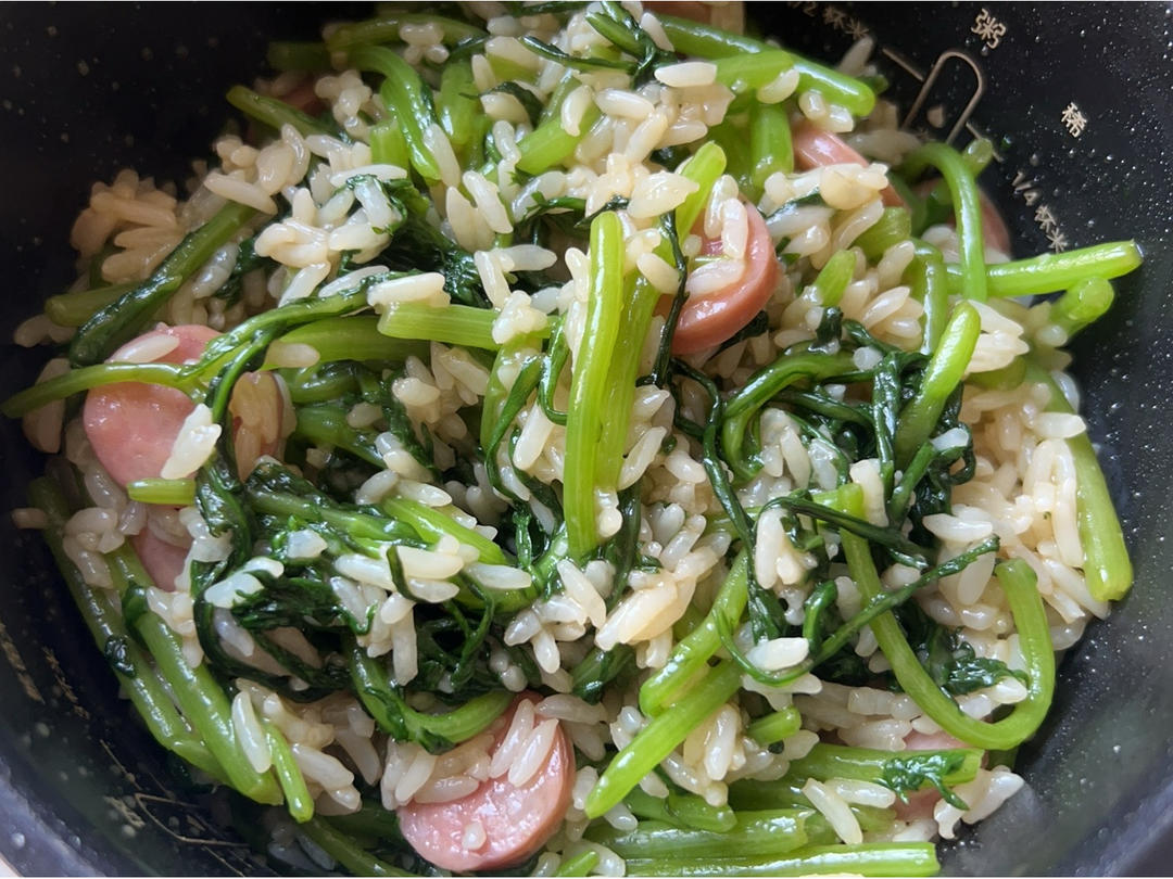 连吃三碗的茼蒿菜饭