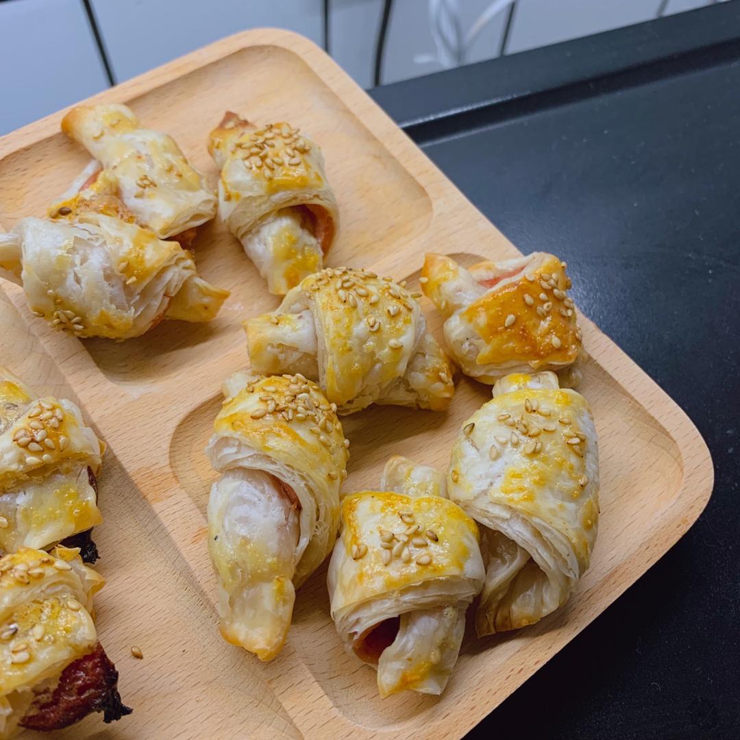 简易·芝士火腿可颂（手抓饼版）一口酥