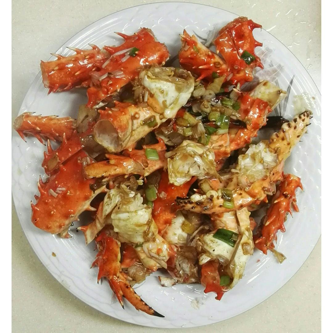 稀豆粉做的海南蟹爆炒帝王蟹