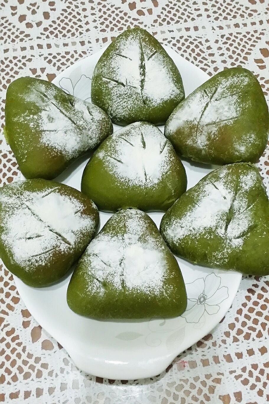 抹茶红豆软面包