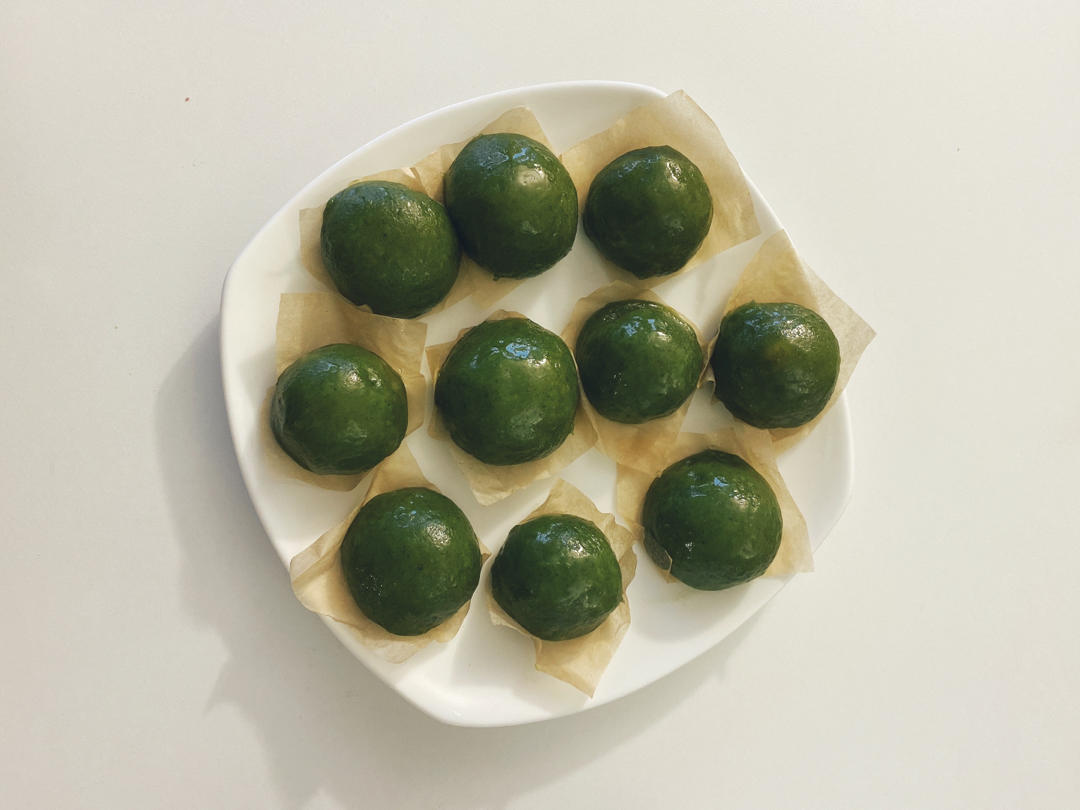 网红青团～～咸蛋黄肉松青团