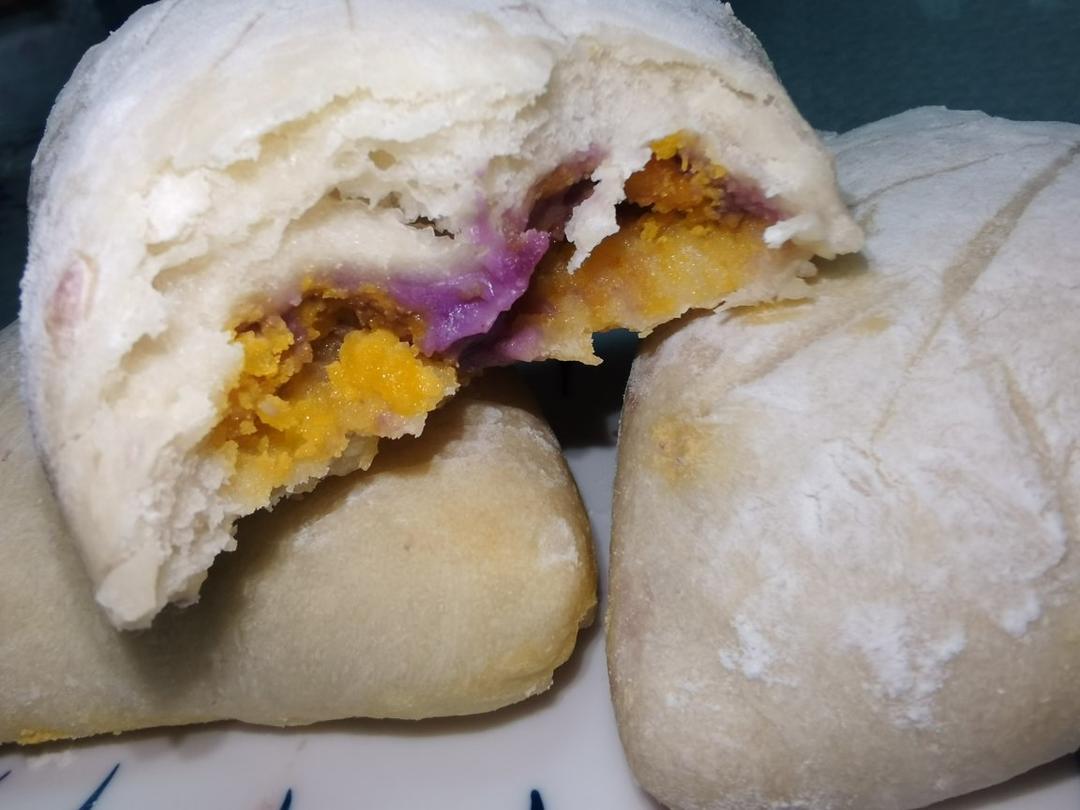 『咸蛋黄系列』全麦芋泥咸蛋黄肉松鲜奶麻糬欧包