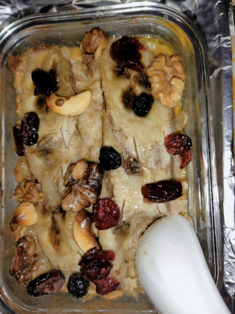 女儿的早餐第27期 黄油香满屋的燕麦牛奶坚果烤香蕉