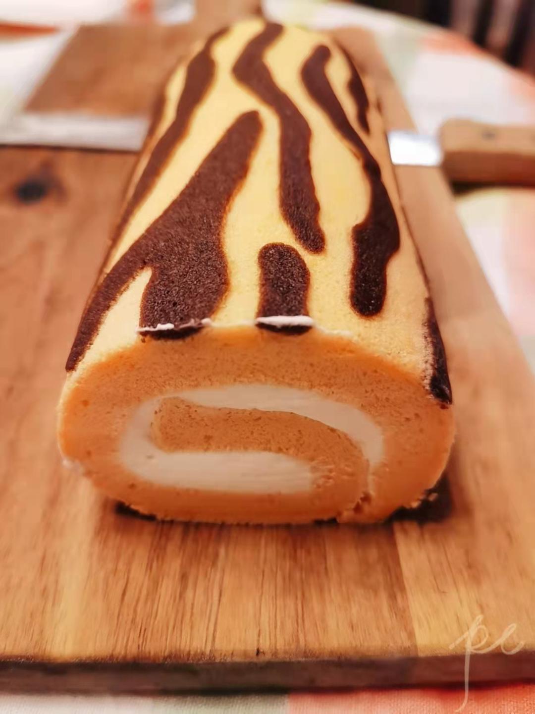 披着虎皮后传——虎纹咸奶油蛋糕卷