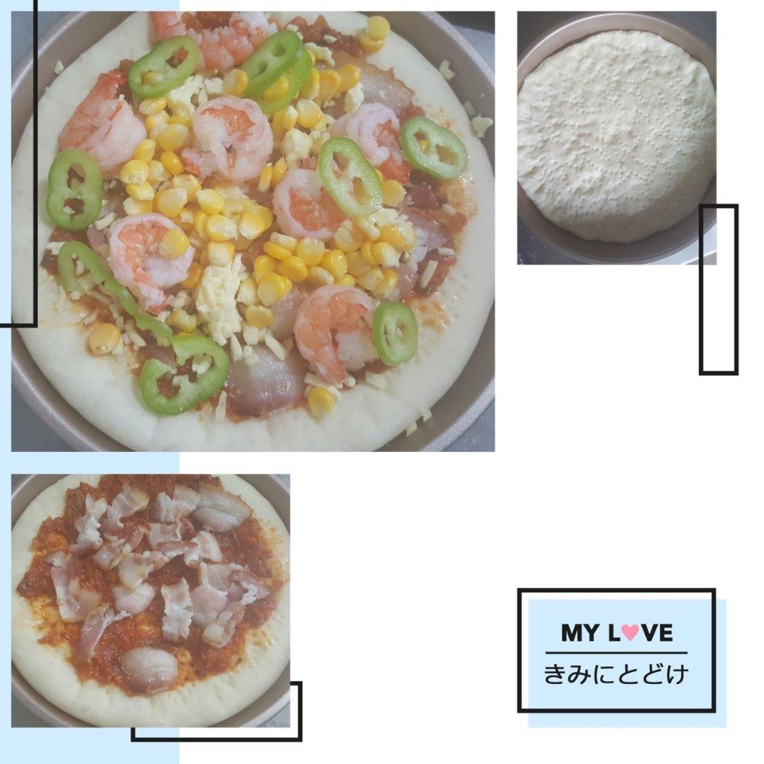 培根鲜虾披萨
