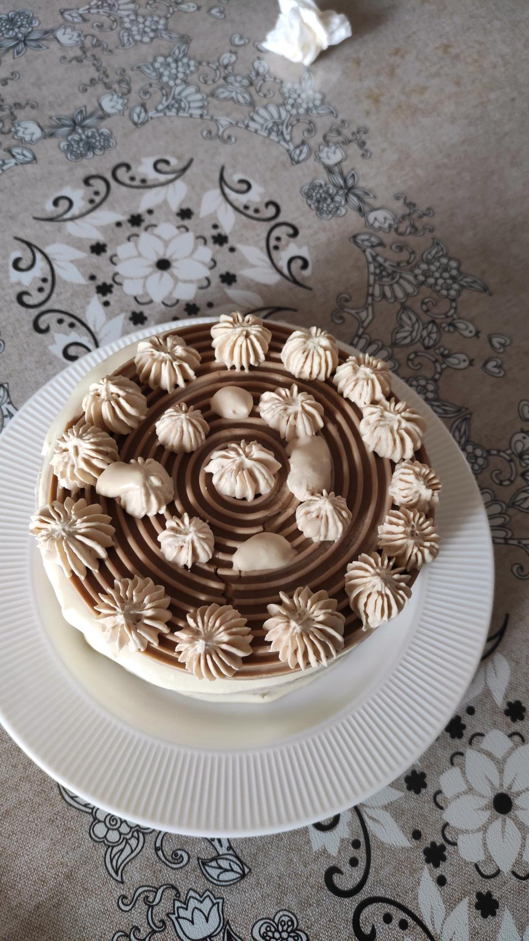 6寸咖啡戚风+咖啡奶油➕咖啡奶冻