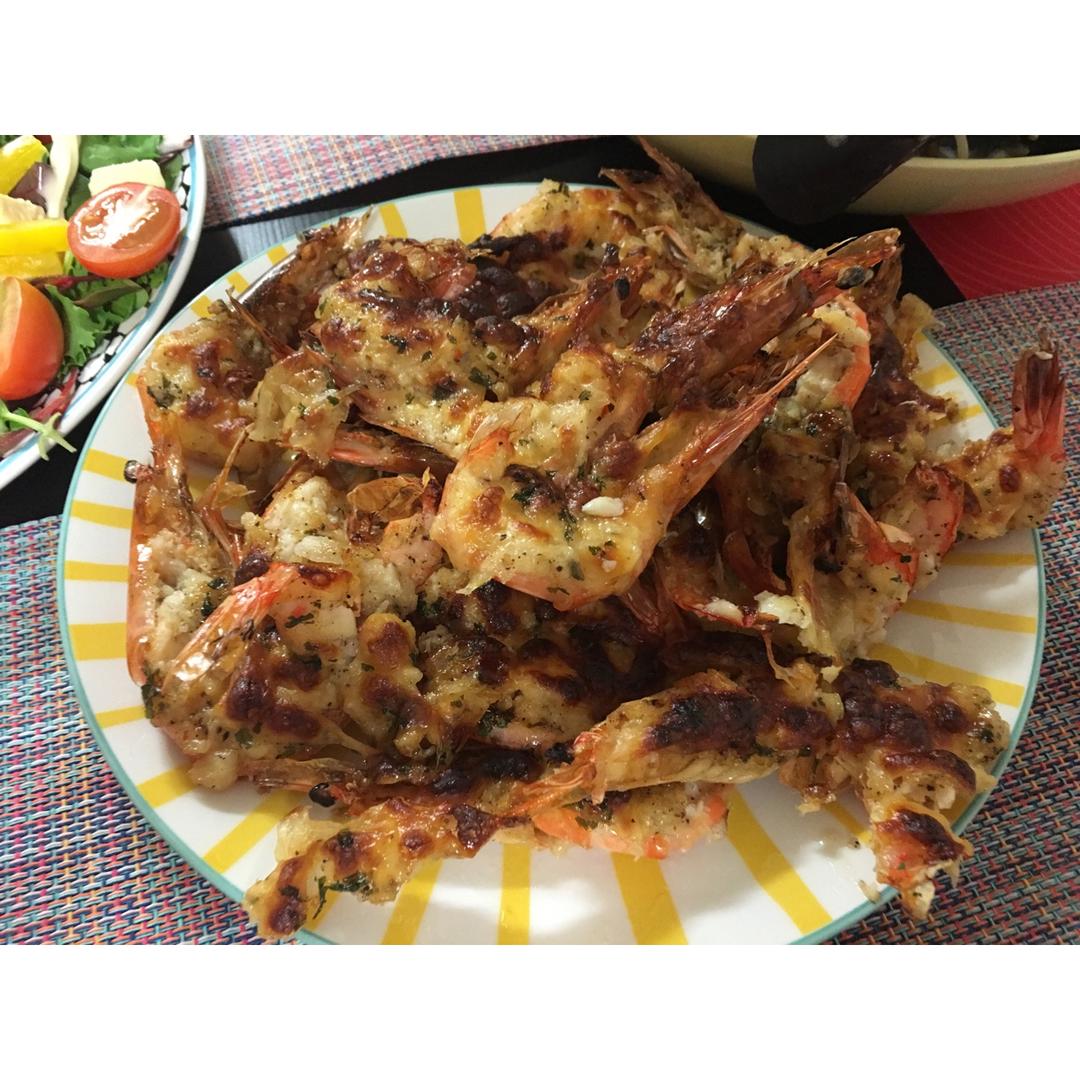 【曼食慢语】蒜香黄油烤大虾